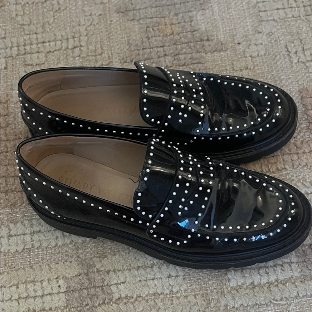 Stuart Weitzman Studded Pearl Loafers